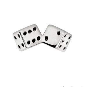 New Origami Owl Silver And Black Dice Charms For Lockets